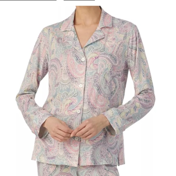 NWT Ralph Lauren Women's Paisley Long-Sleeve Top and Pajama Pants Set Size US XL - Picture 2 of 5